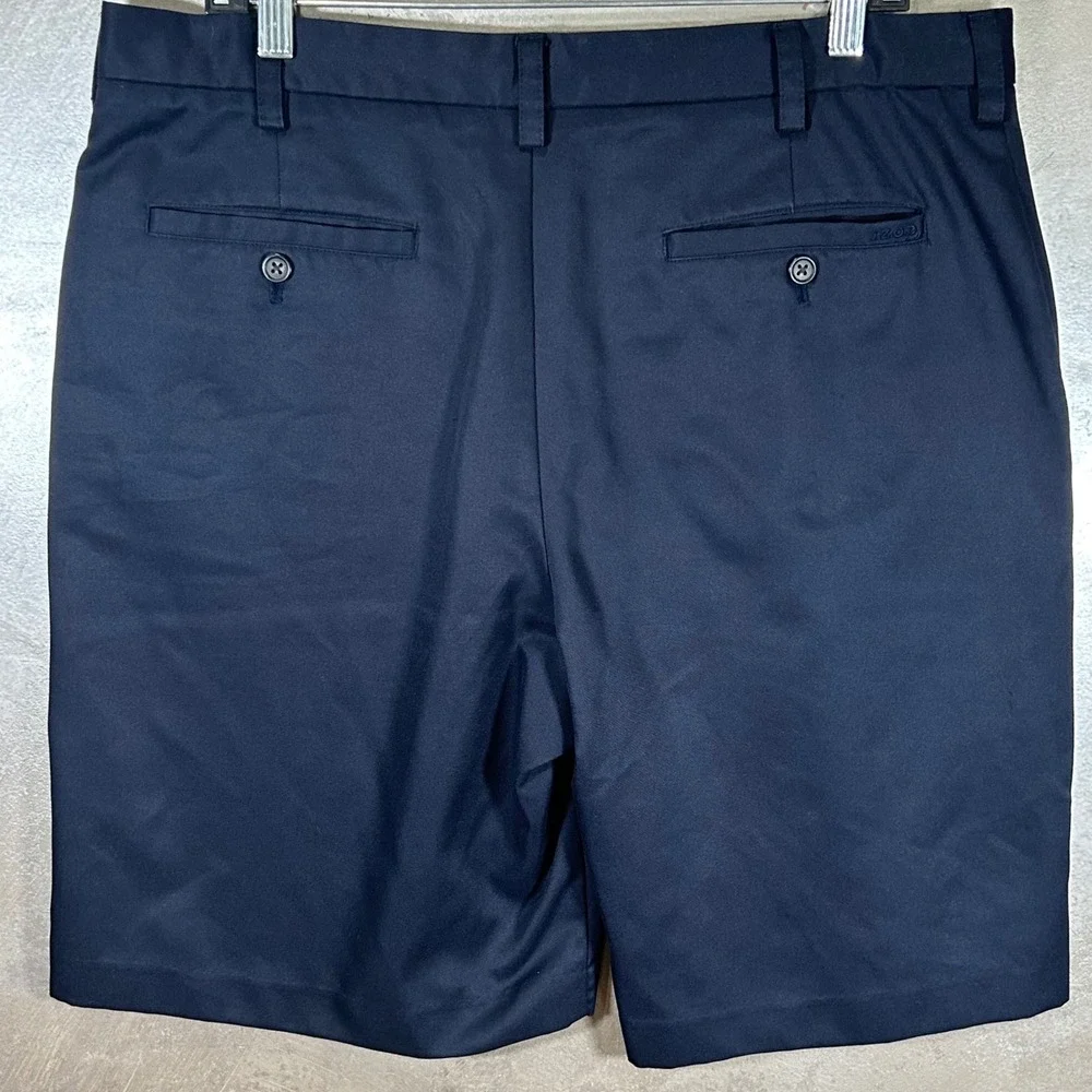 IZOD Mens Golf Shorts Navy Blue Flat Front Performance Size 36 Polyester